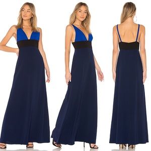 Jill Stuart V Neck Colorblock Gown Blue REVOLVE